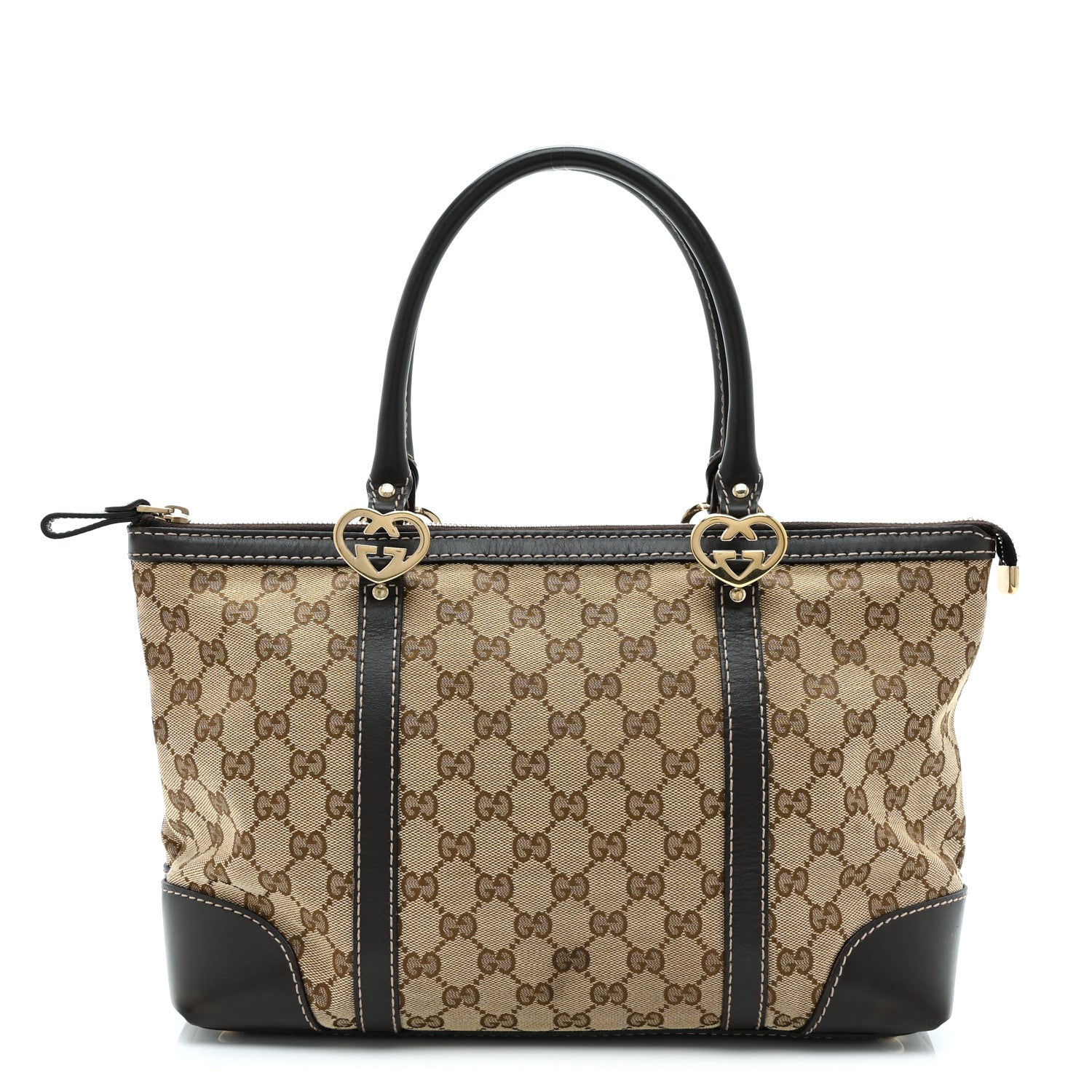 Monogram Small Lovely Heart Tote Dark Brown