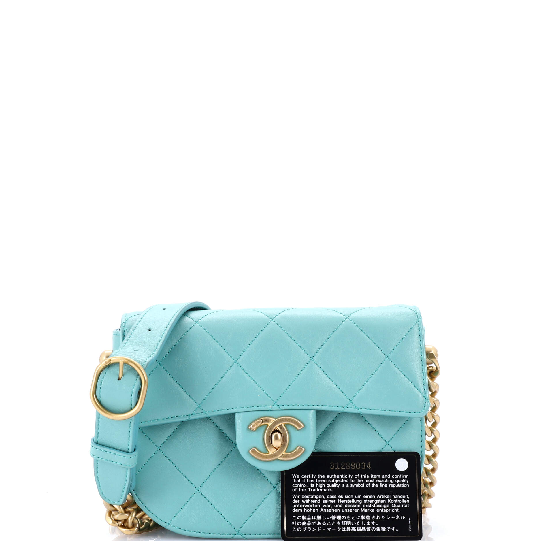 Moon Flap Messenger Bag Quilted Calfskin Mini