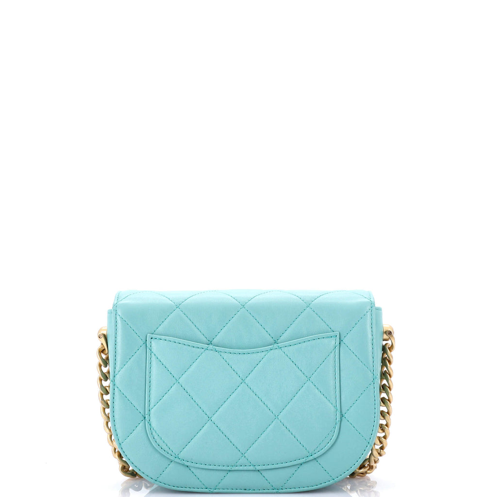 Moon Flap Messenger Bag Quilted Calfskin Mini