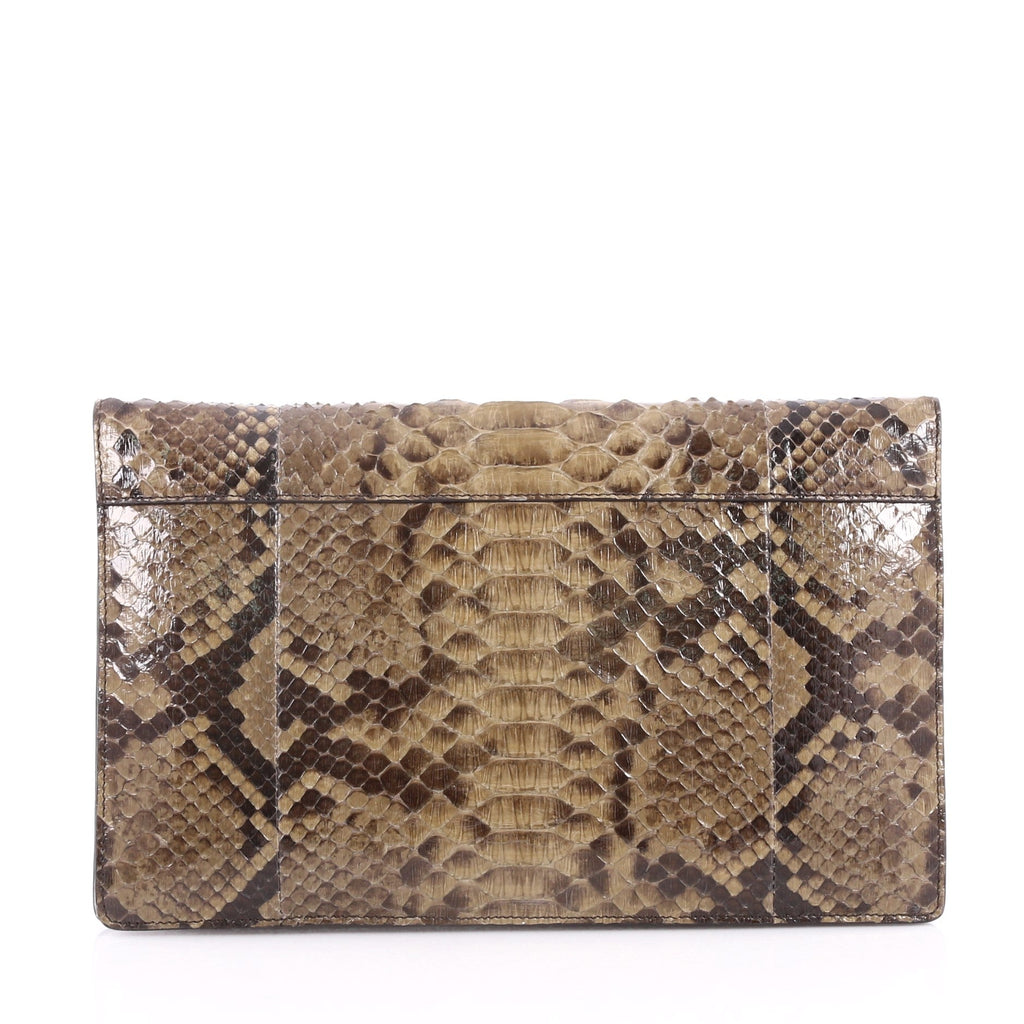 Diamond Clutch Leather with Python and Suede