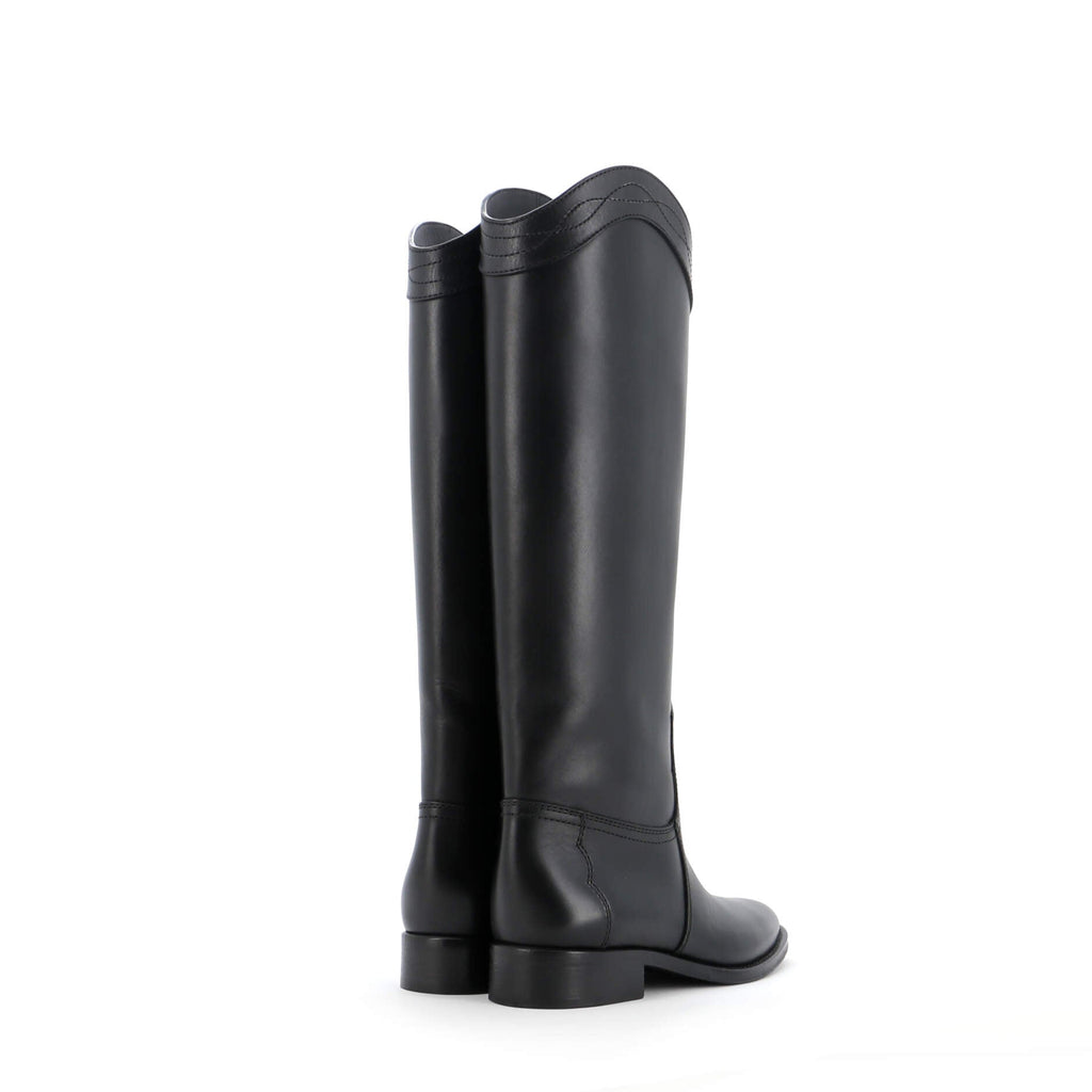 Women's Kate Western Heeled Knee High Boots Leather
