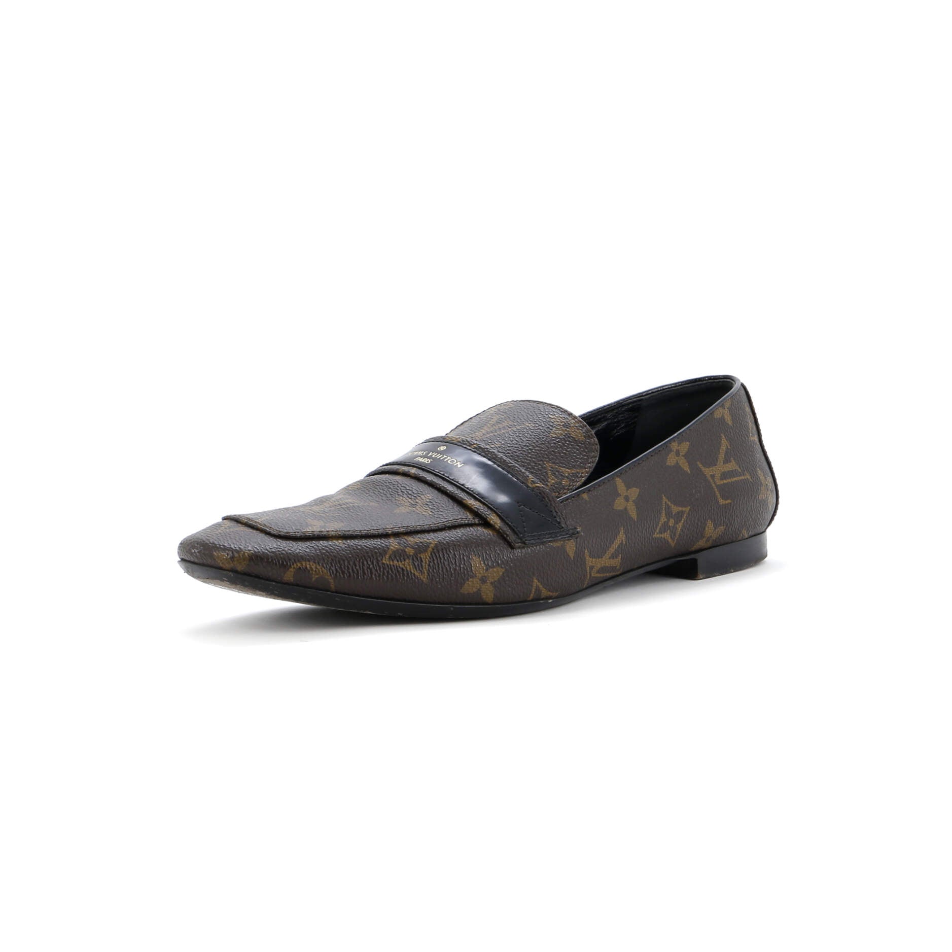 Women's Upper Case Flat Loafers Monogram Canvas