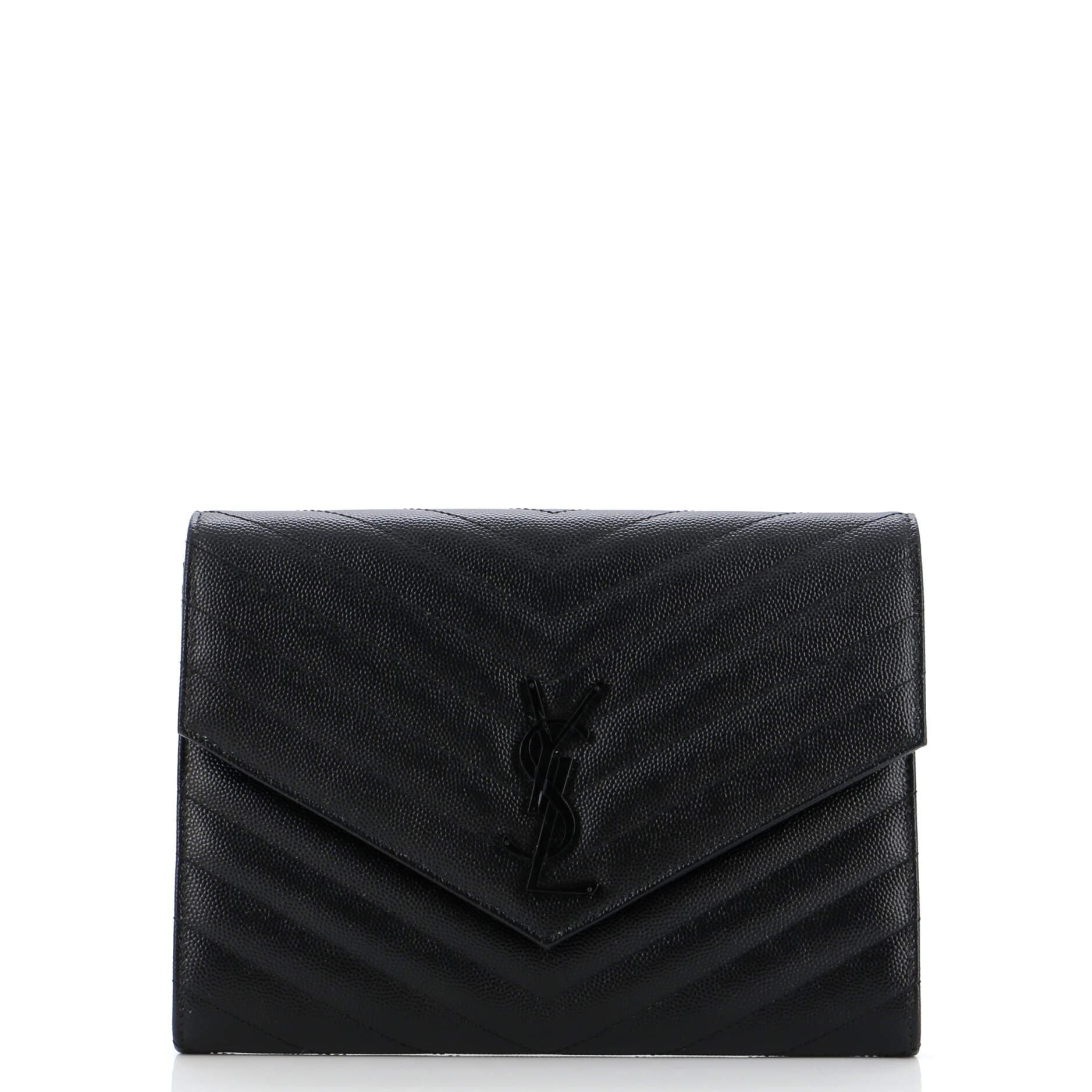 Classic Monogram Envelope Wristlet Clutch Matelasse Chevron Leather