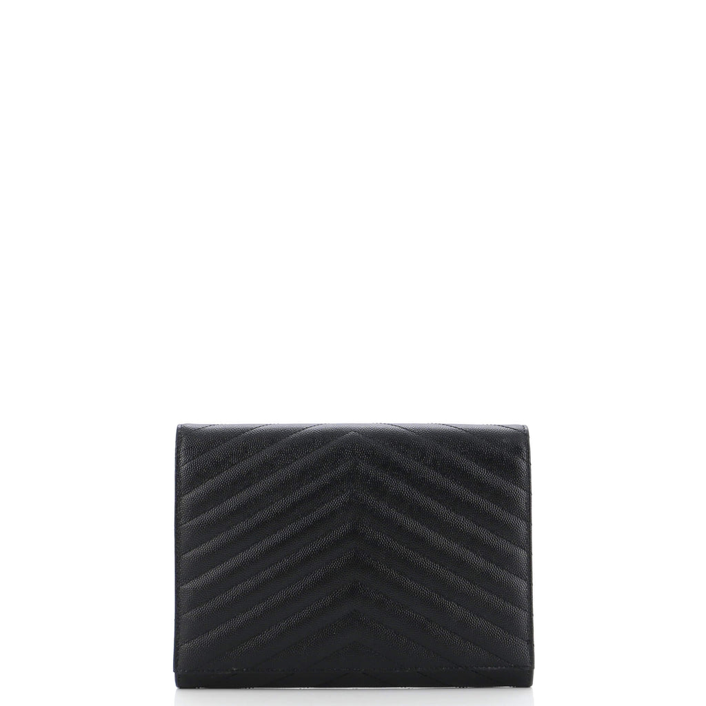 Classic Monogram Envelope Wristlet Clutch Matelasse Chevron Leather