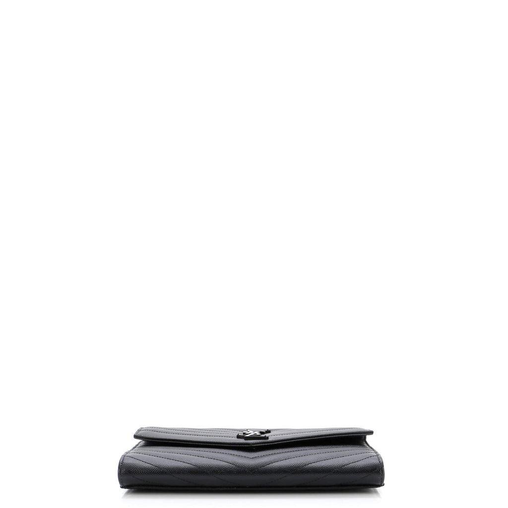 Classic Monogram Envelope Wristlet Clutch Matelasse Chevron Leather