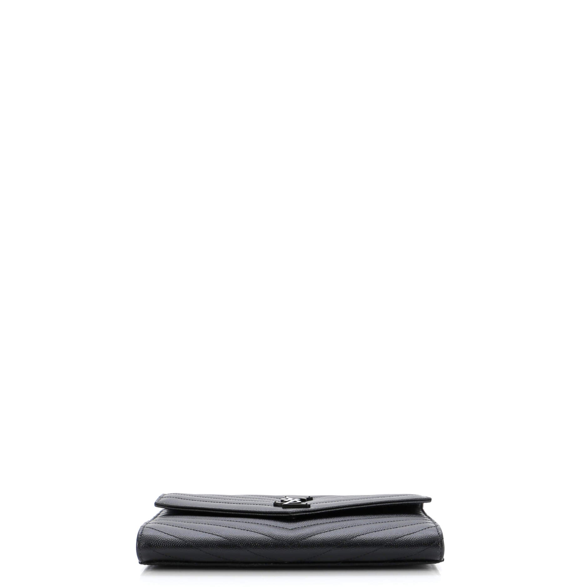 Classic Monogram Envelope Wristlet Clutch Matelasse Chevron Leather