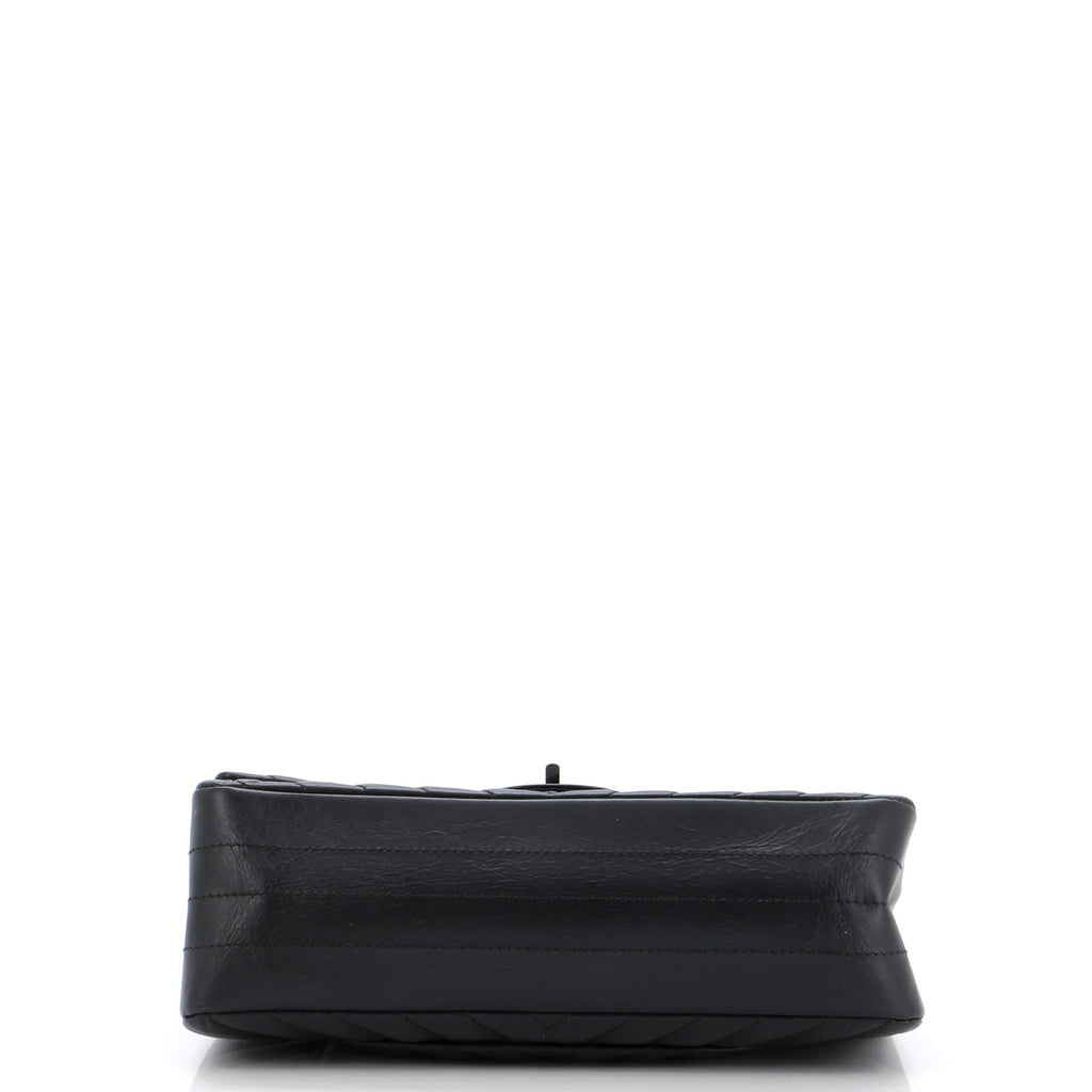 So Black Reissue 2.55 Flap Bag Chevron Aged Calfskin 225