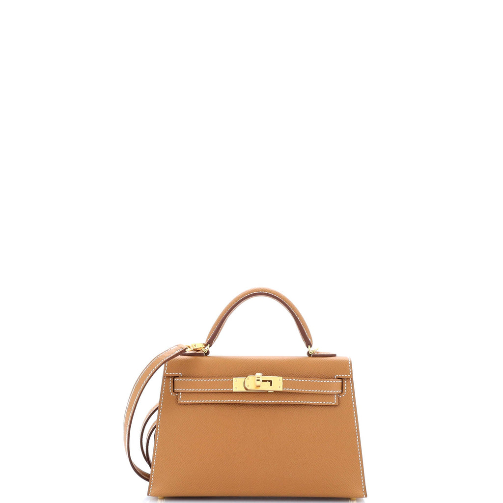 Kelly Mini II Bag Gold Epsom with Gold Hardware 20