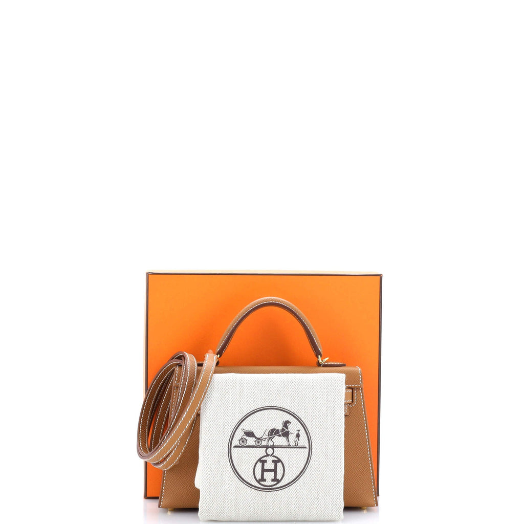 Kelly Mini II Bag Gold Epsom with Gold Hardware 20