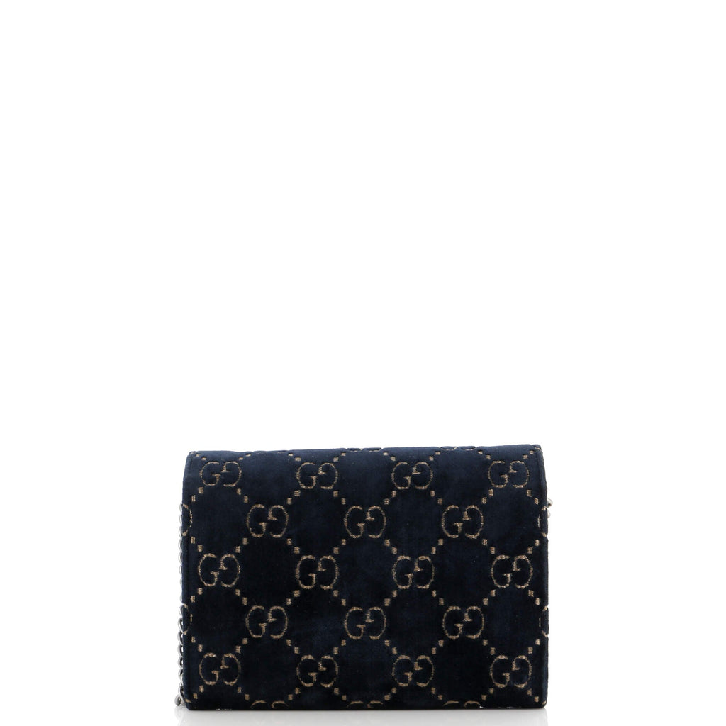 Dionysus Chain Wallet GG Velvet Small
