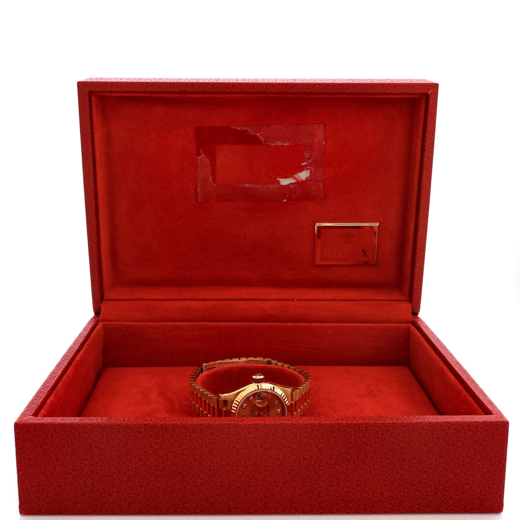 Oyster Perpetual President Datejust Automatic Watch Yellow Gold with Diamond Markers 26