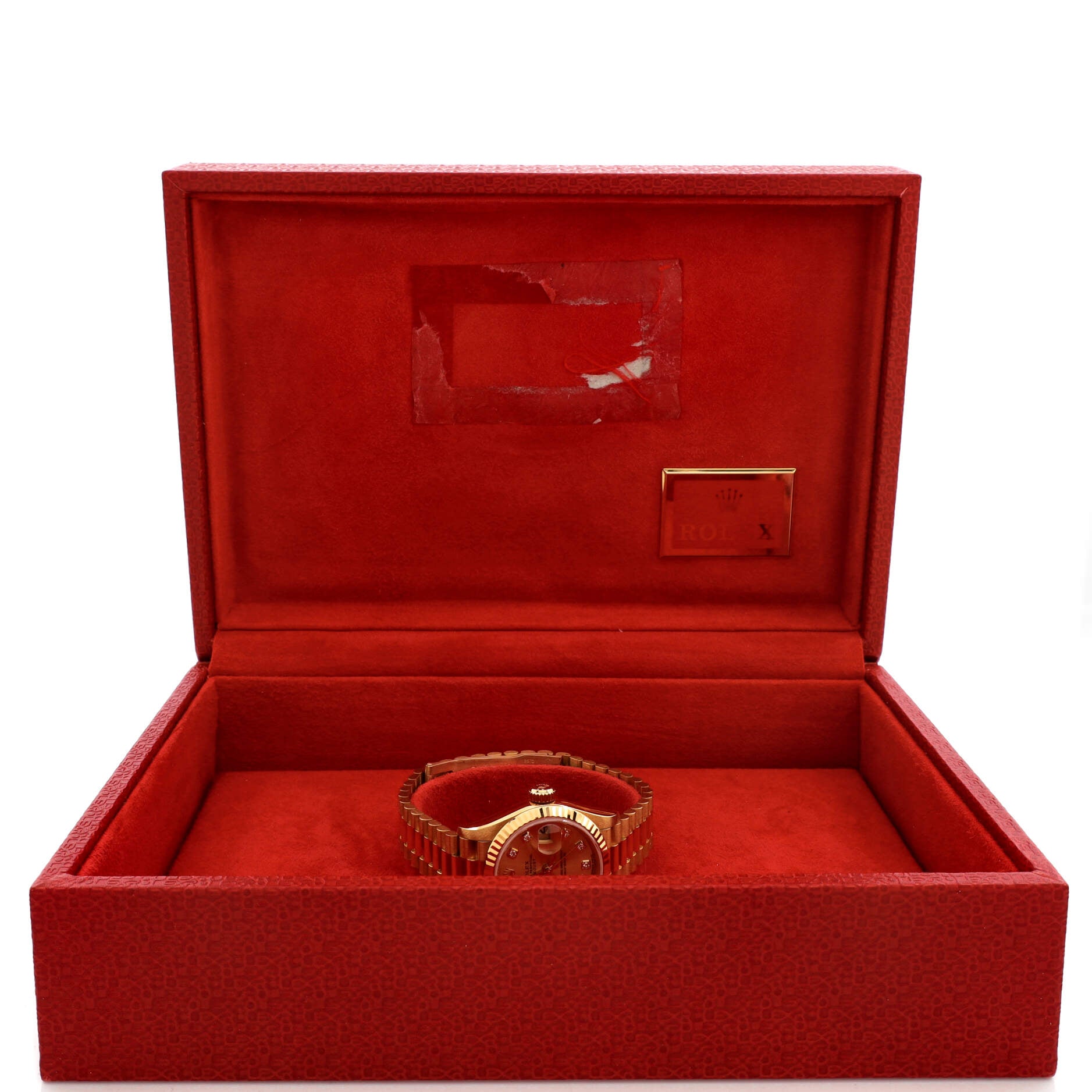 Oyster Perpetual President Datejust Automatic Watch Yellow Gold with Diamond Markers 26