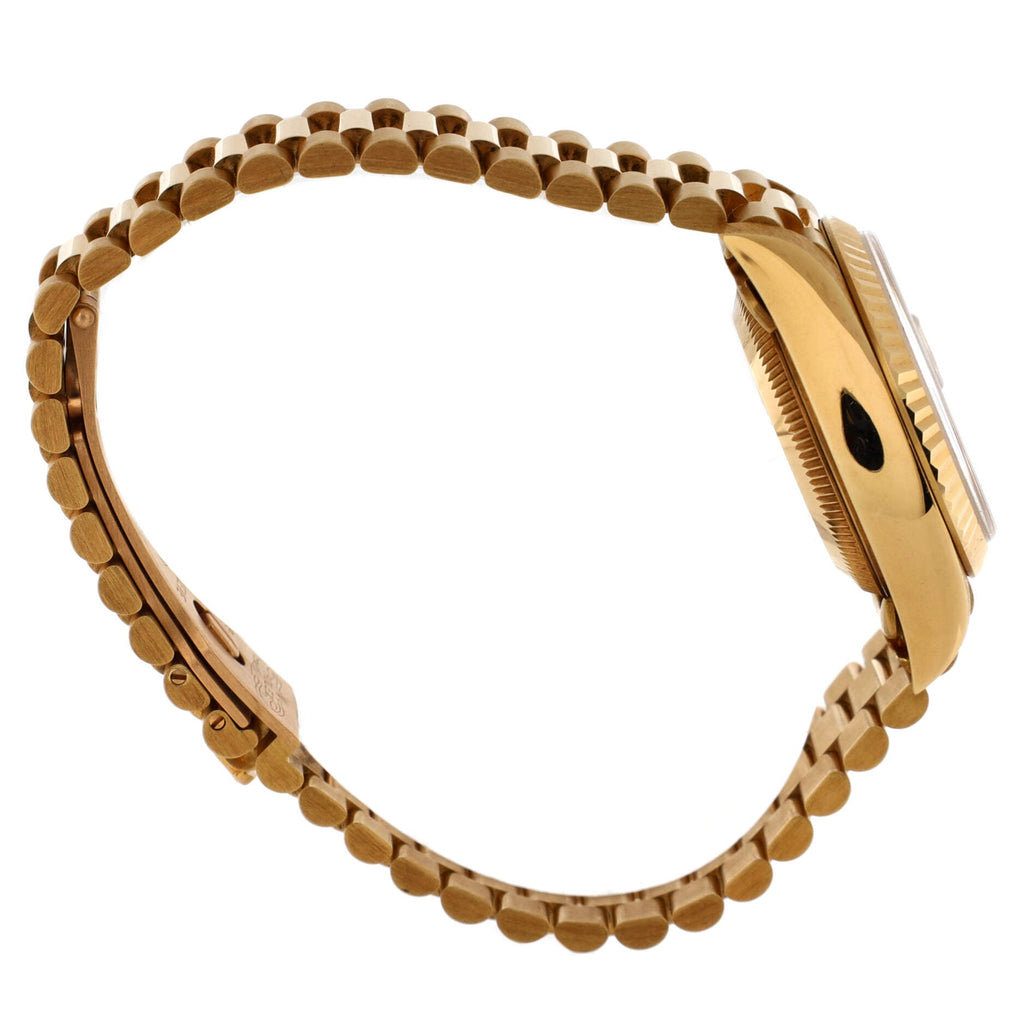 Oyster Perpetual President Datejust Automatic Watch Yellow Gold with Diamond Markers 26