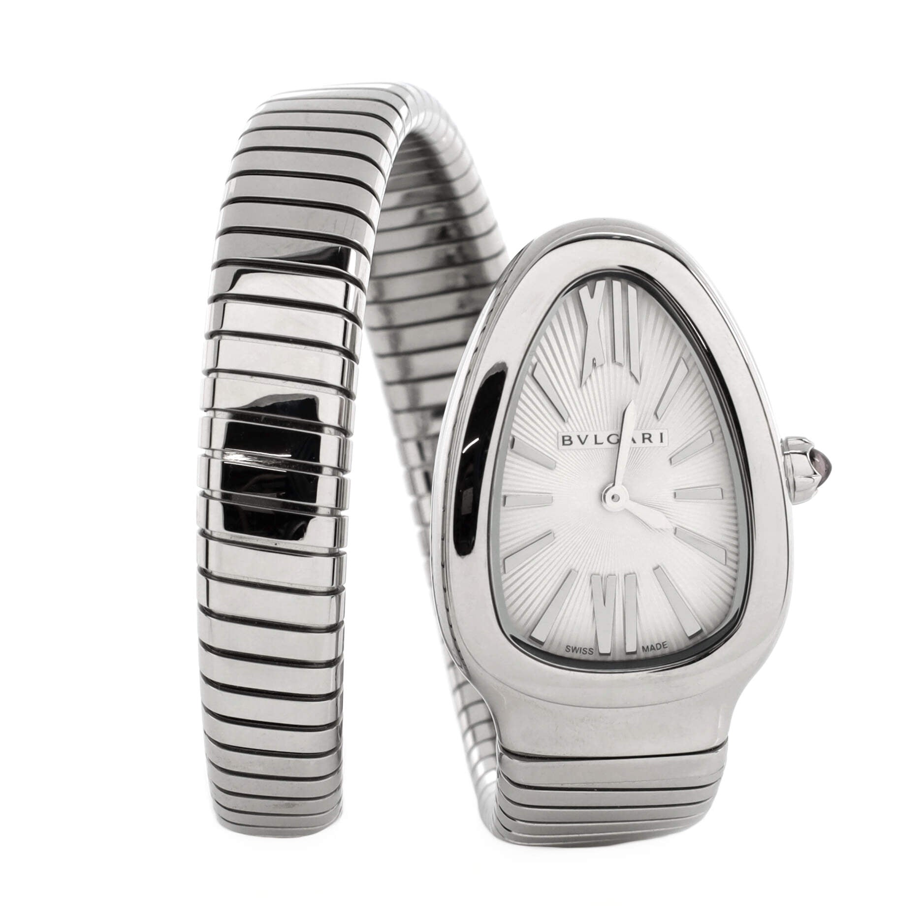 Serpenti Tubogas Single Spiral Quartz Watch Stainless Steel 23