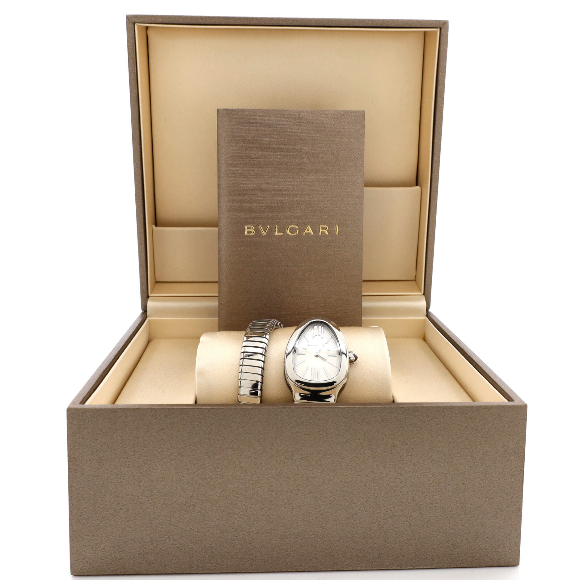 Serpenti Tubogas Single Spiral Quartz Watch Stainless Steel 23