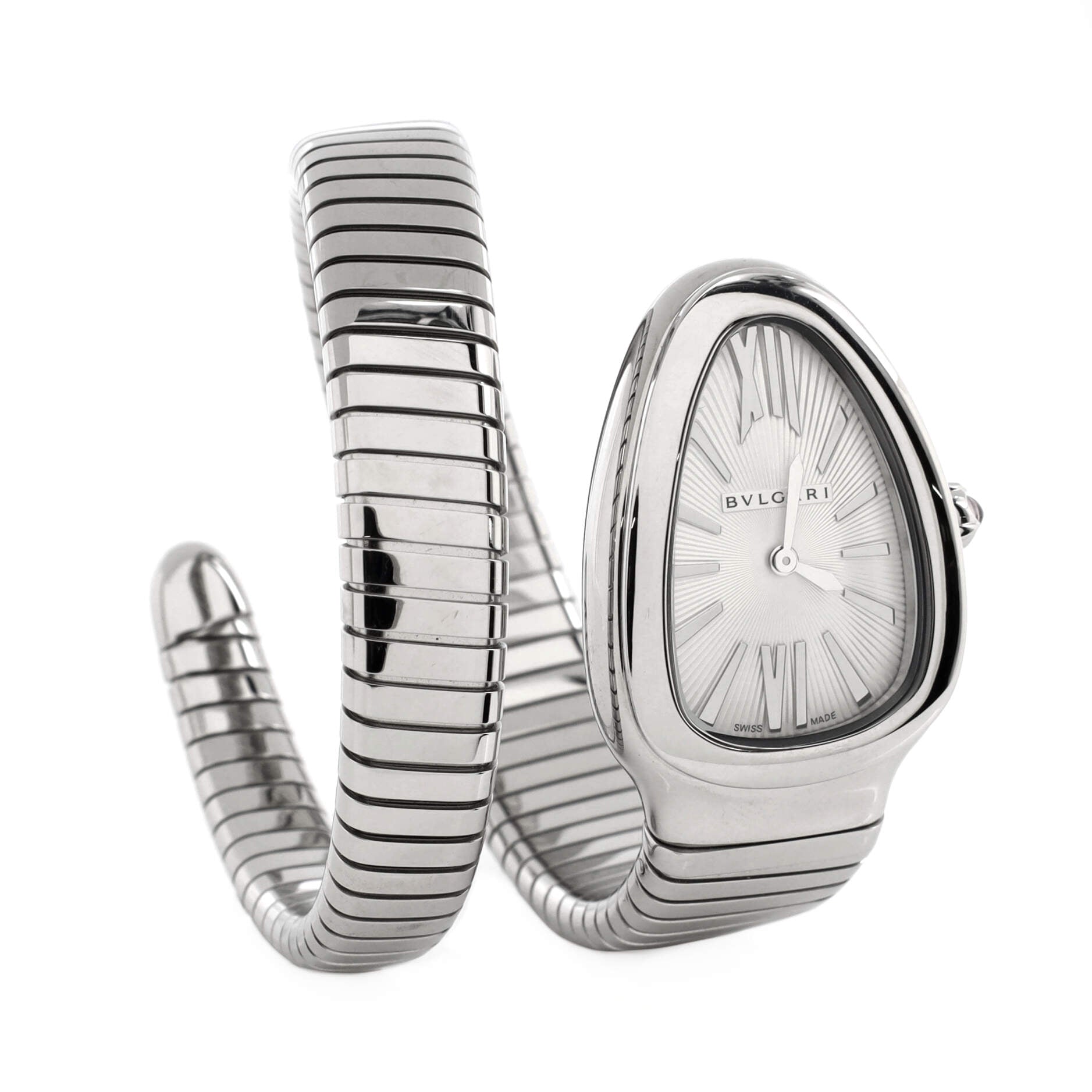Serpenti Tubogas Single Spiral Quartz Watch Stainless Steel 23