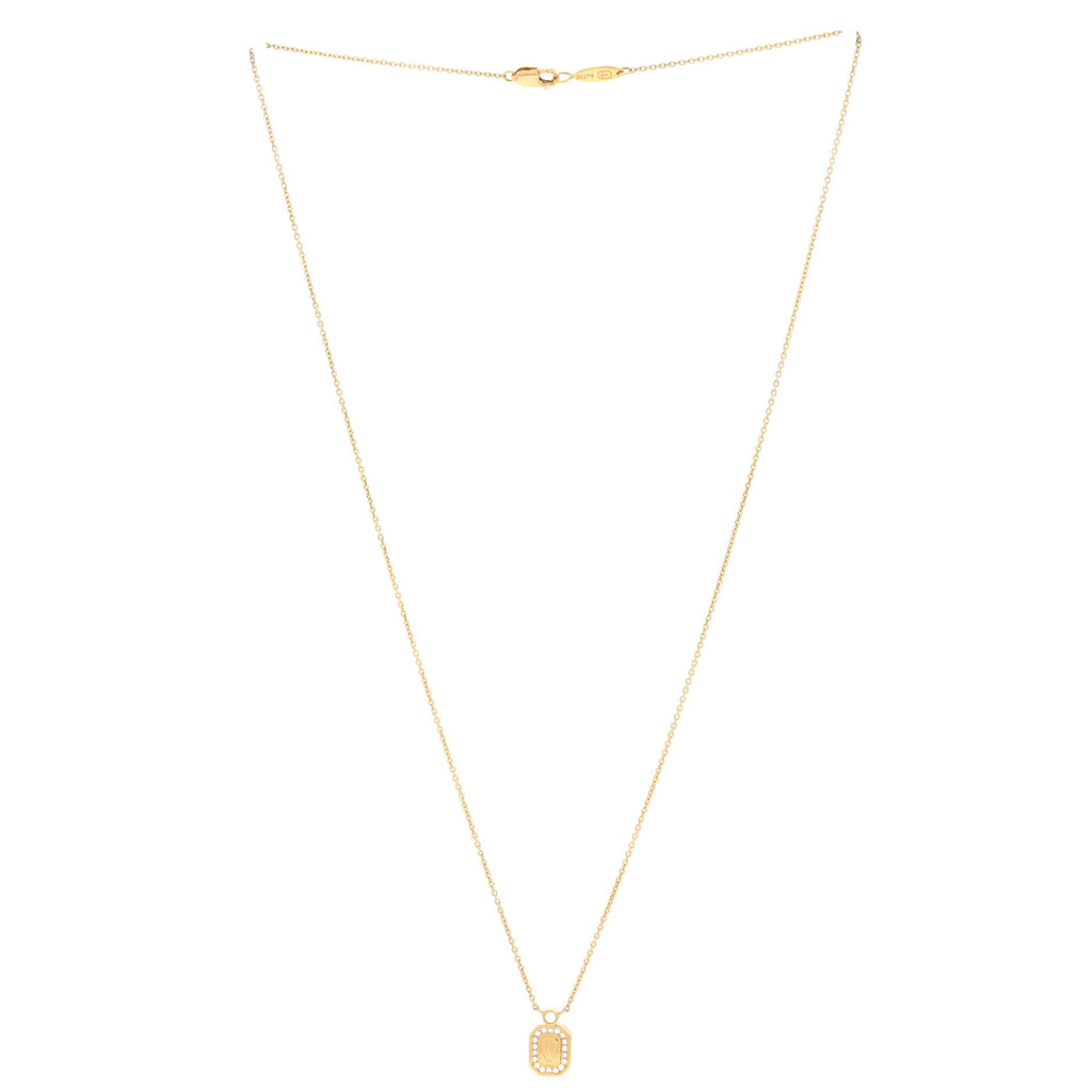 HW Logo Pendant Necklace 18K Yellow Gold with Diamonds