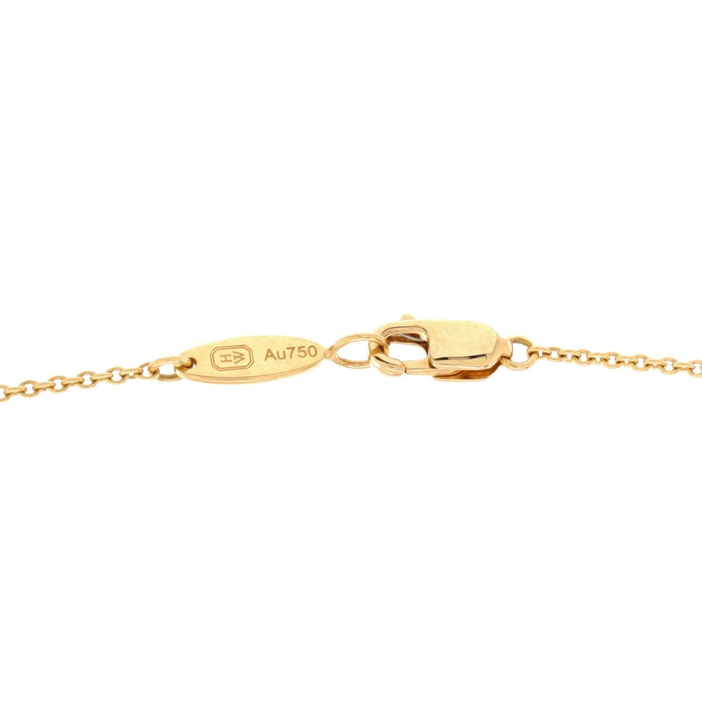 HW Logo Pendant Necklace 18K Yellow Gold with Diamonds