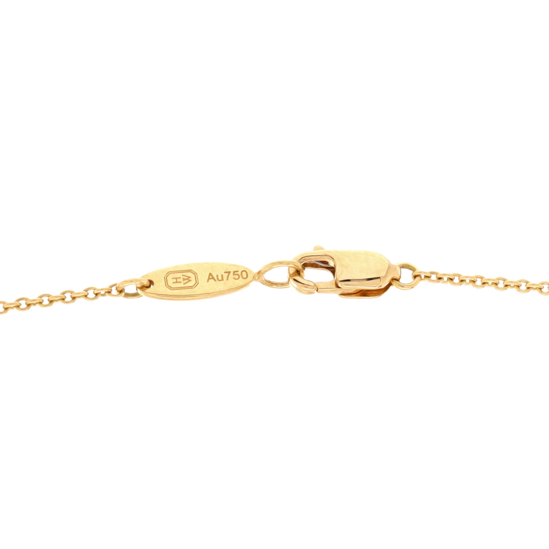 HW Logo Pendant Necklace 18K Yellow Gold with Diamonds