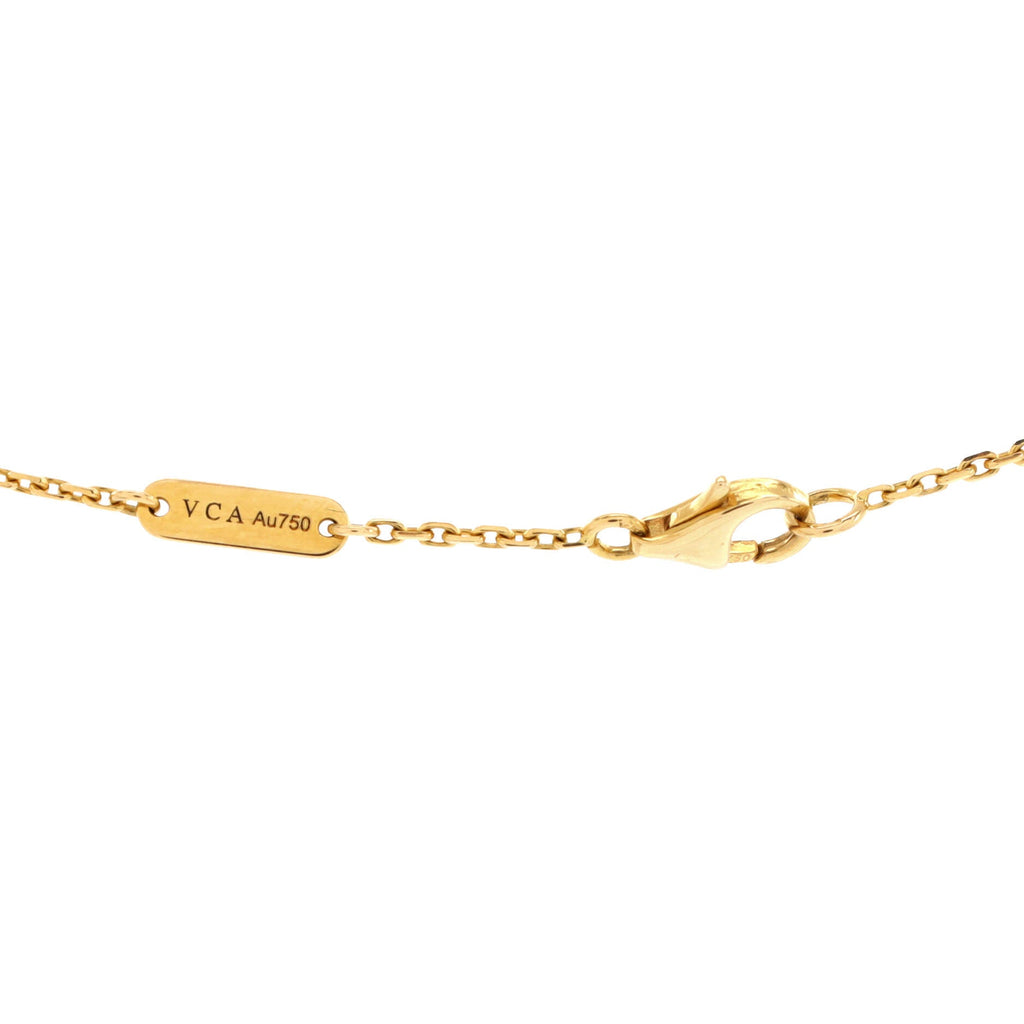Vintage Alhambra Pendant Necklace 18K Yellow Gold and Onyx