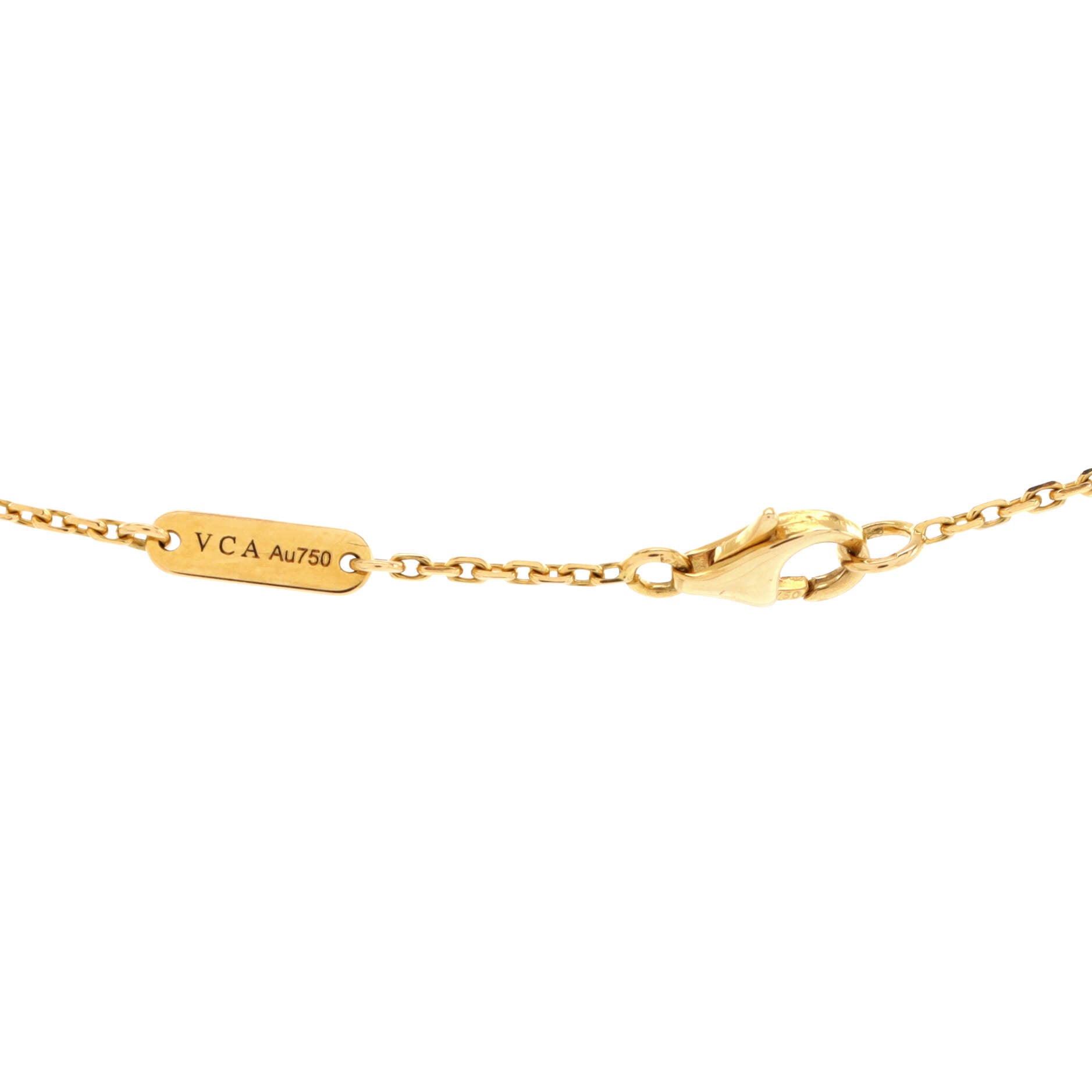 Vintage Alhambra Pendant Necklace 18K Yellow Gold and Onyx