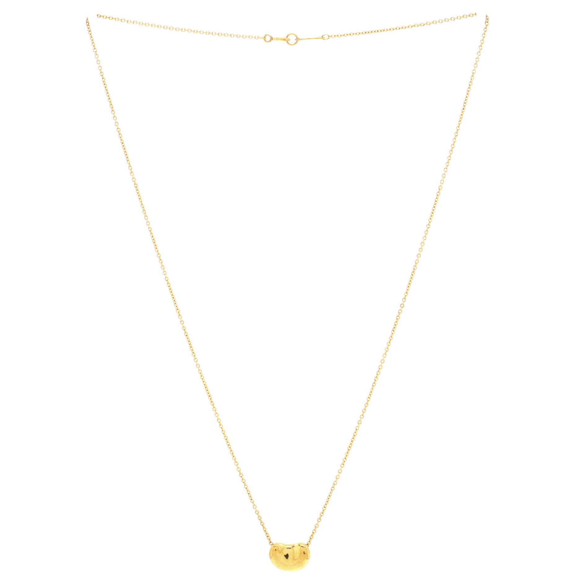 Elsa Peretti Bean Pendant Necklace 18K Yellow Gold 11mm