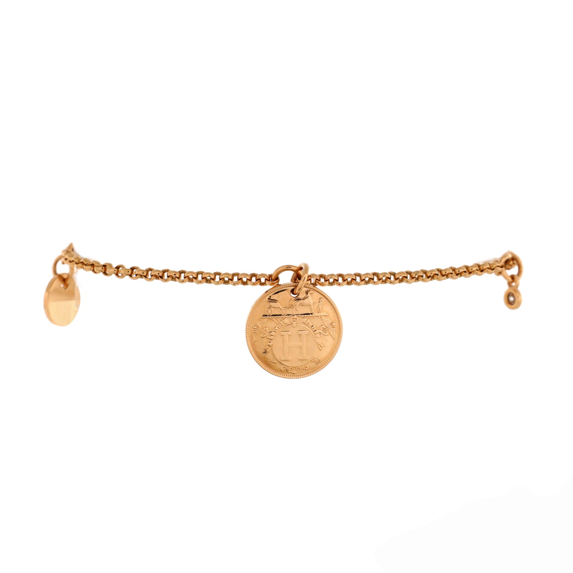 Ex-Libris Bracelet 18K Rose Gold with Diamond Small