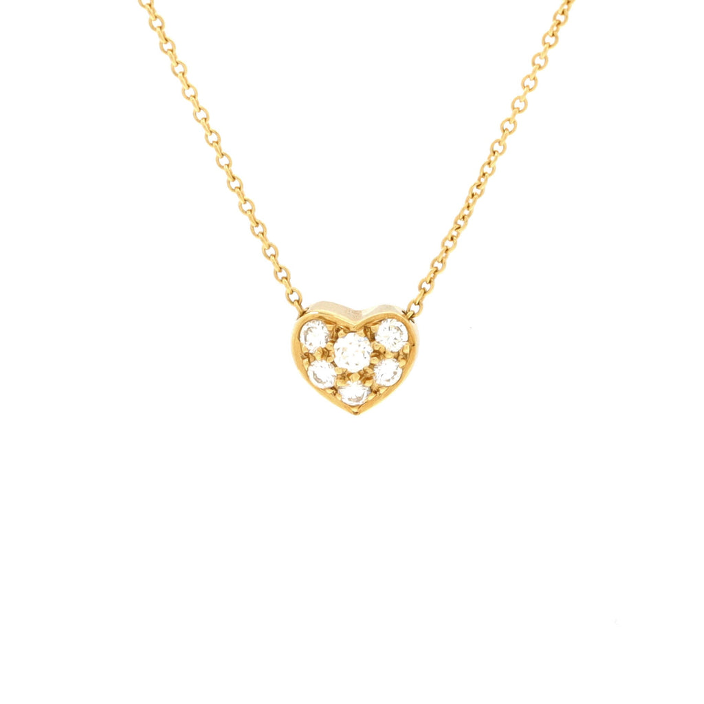 Heart Pendant Necklace 18K Yellow Gold with Diamonds