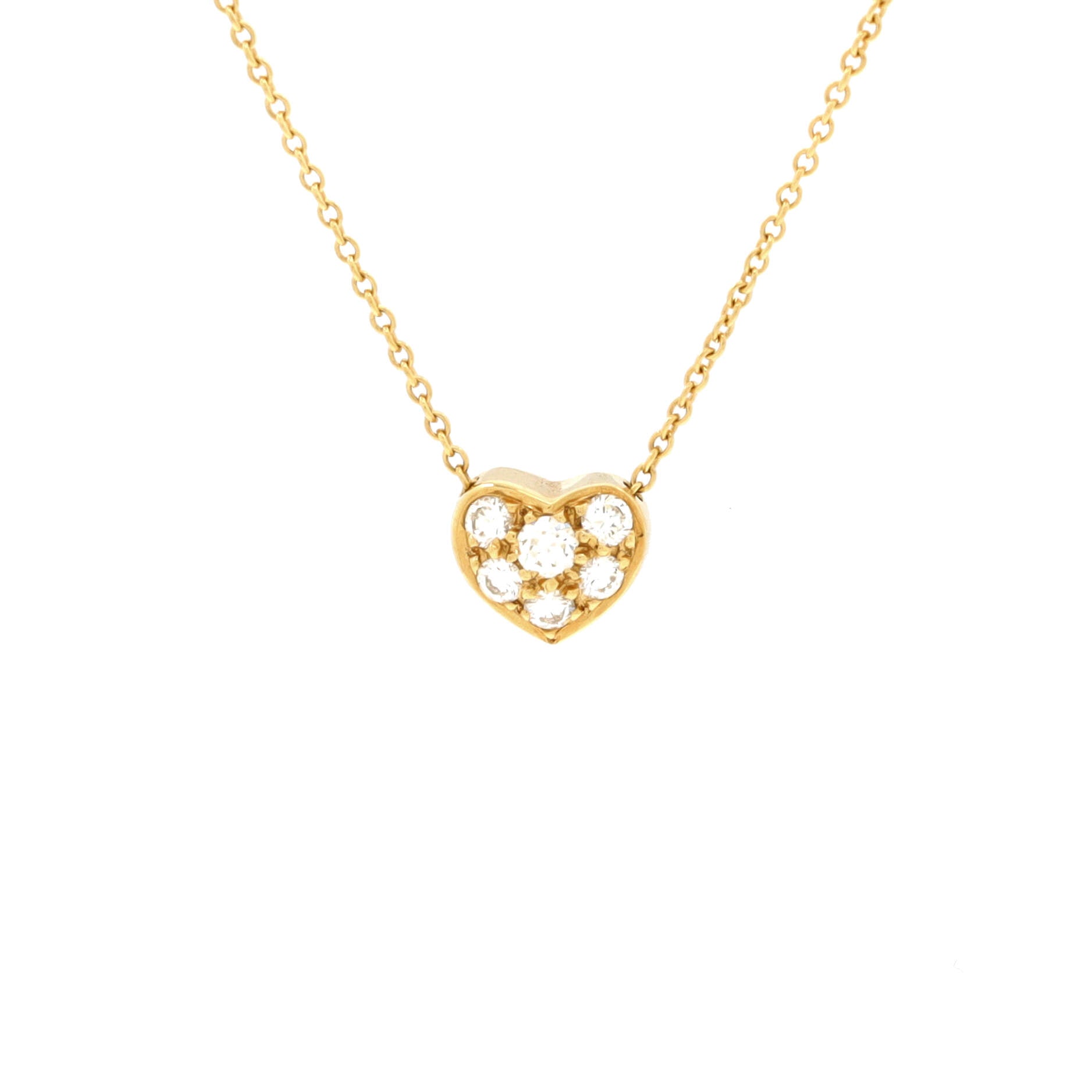 Heart Pendant Necklace 18K Yellow Gold with Diamonds