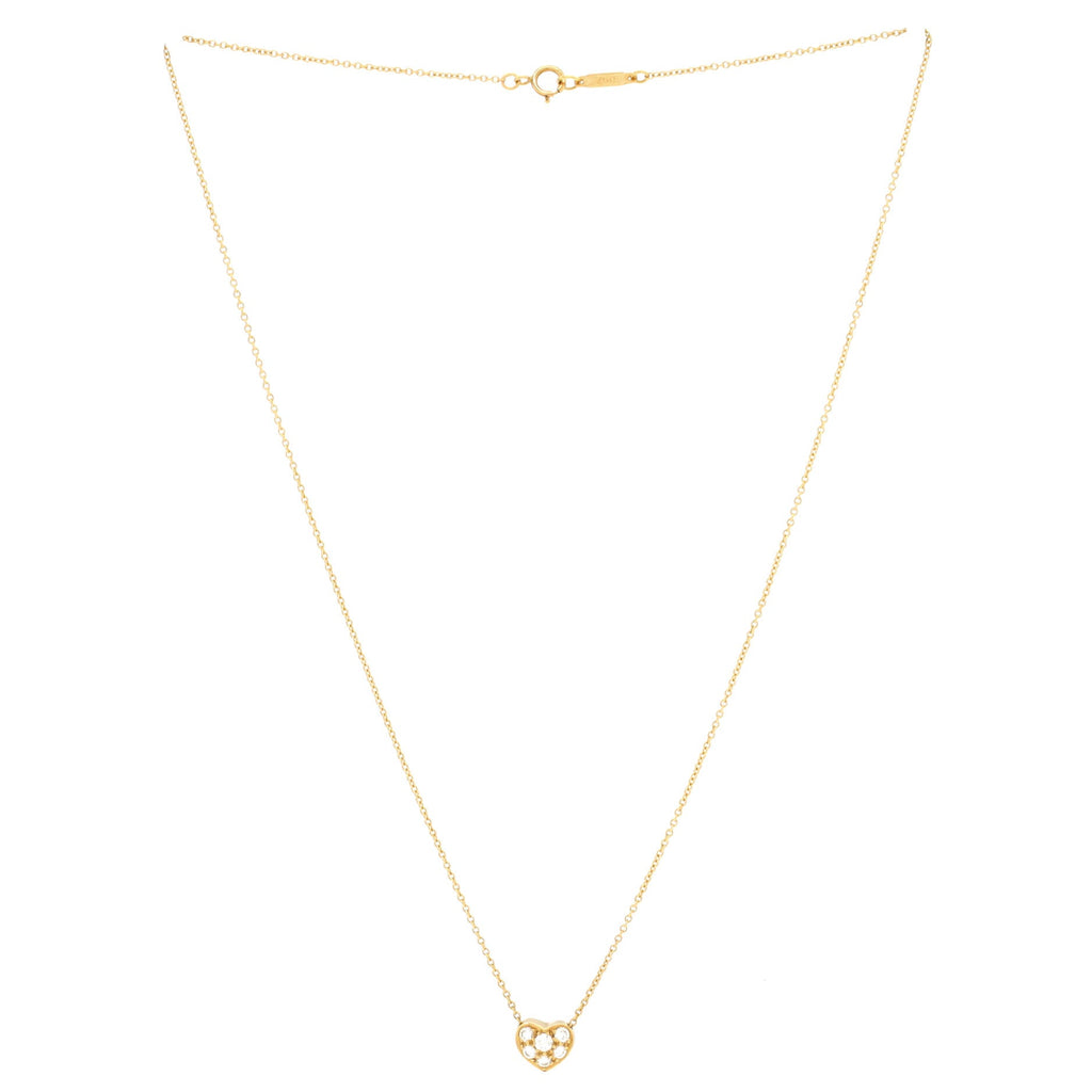 Heart Pendant Necklace 18K Yellow Gold with Diamonds