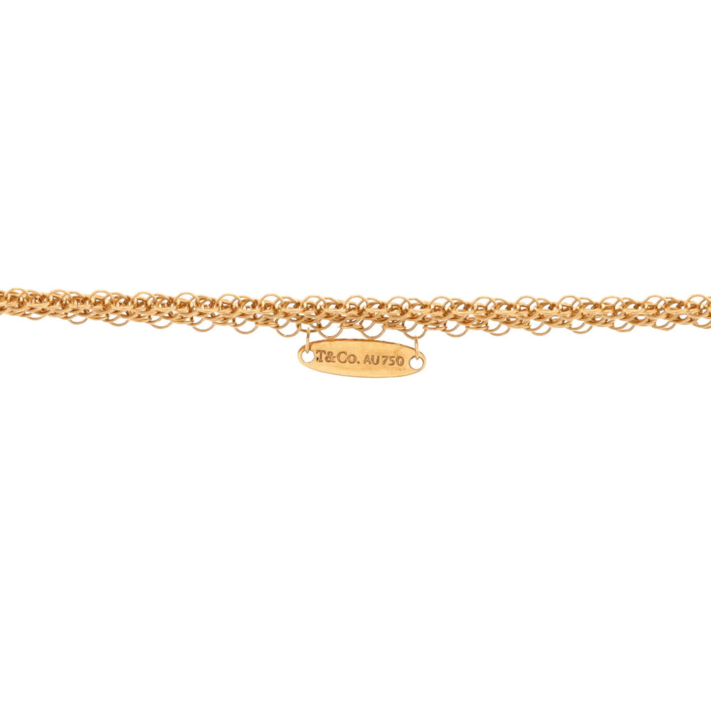 Elsa Peretti Open Heart Mesh Pendant Necklace 18K Rose Gold 36mm