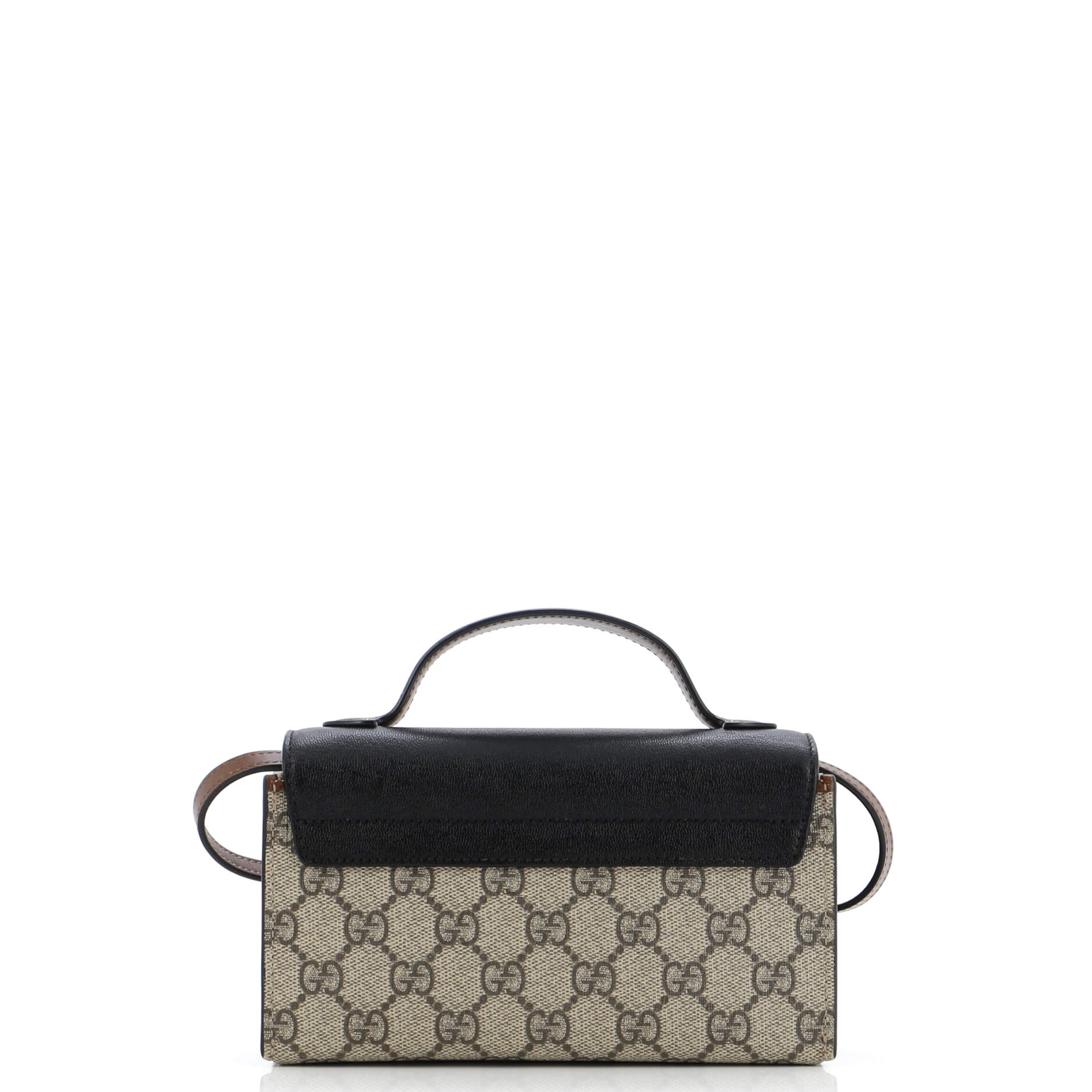 Padlock Top Handle Bag GG Coated Canvas and Leather Mini