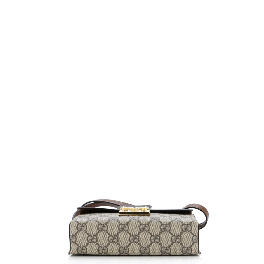 Padlock Top Handle Bag GG Coated Canvas and Leather Mini
