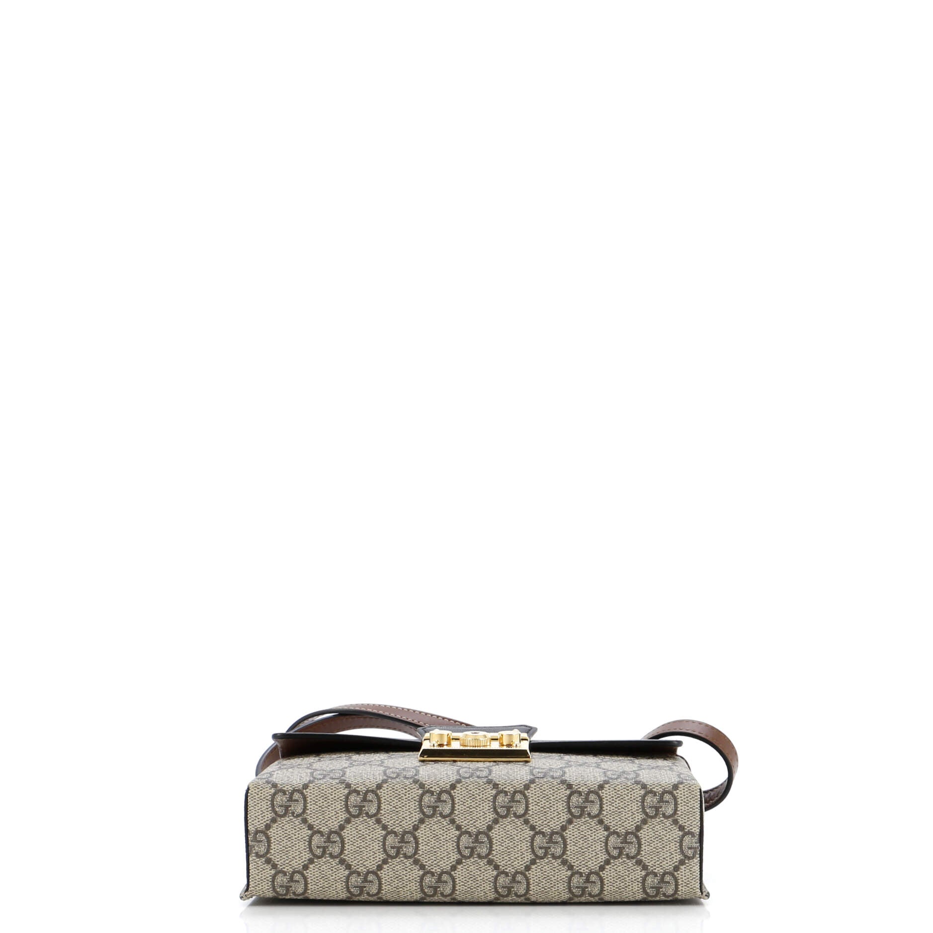 Padlock Top Handle Bag GG Coated Canvas and Leather Mini