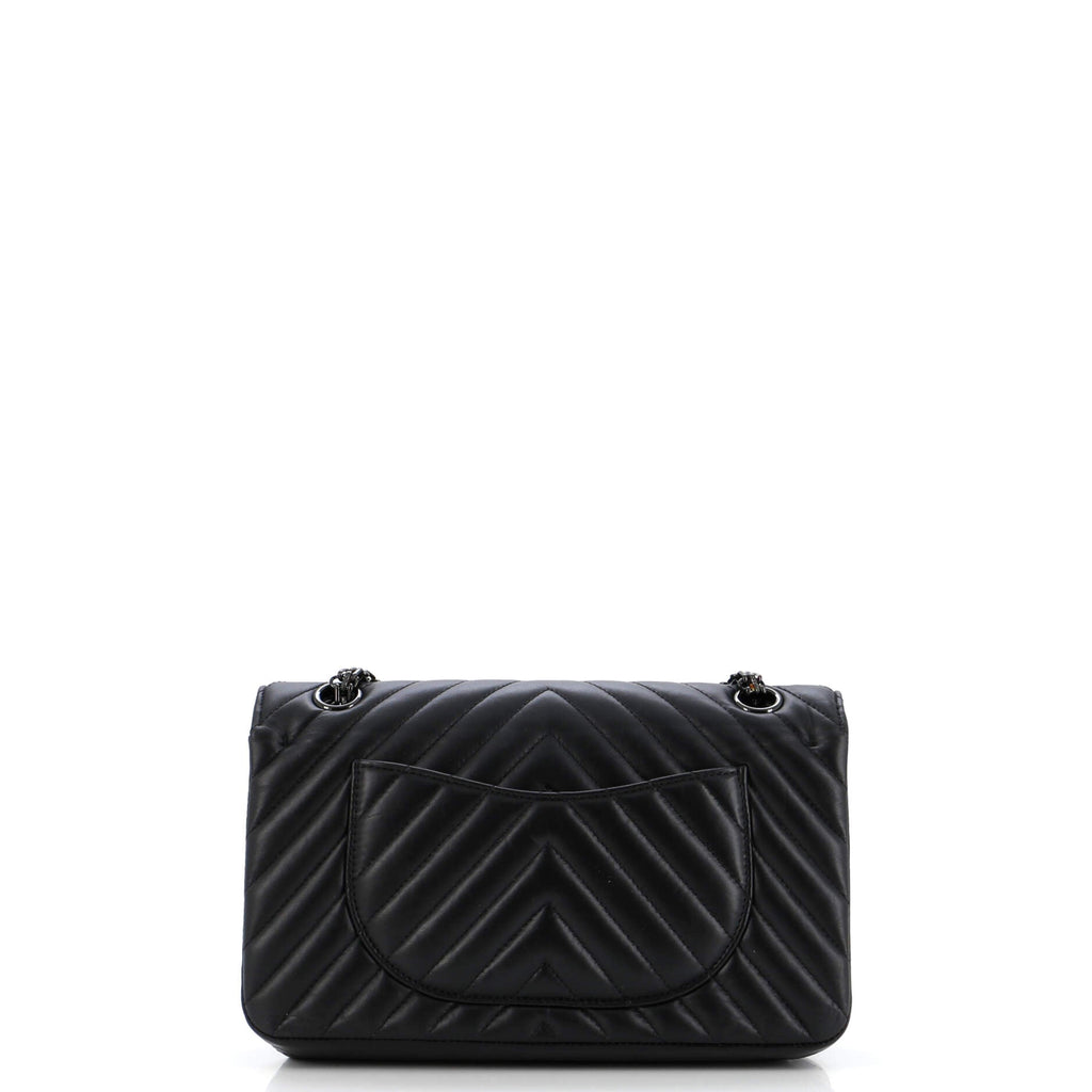 So Black Reissue 2.55 Flap Bag Chevron Aged Calfskin 225