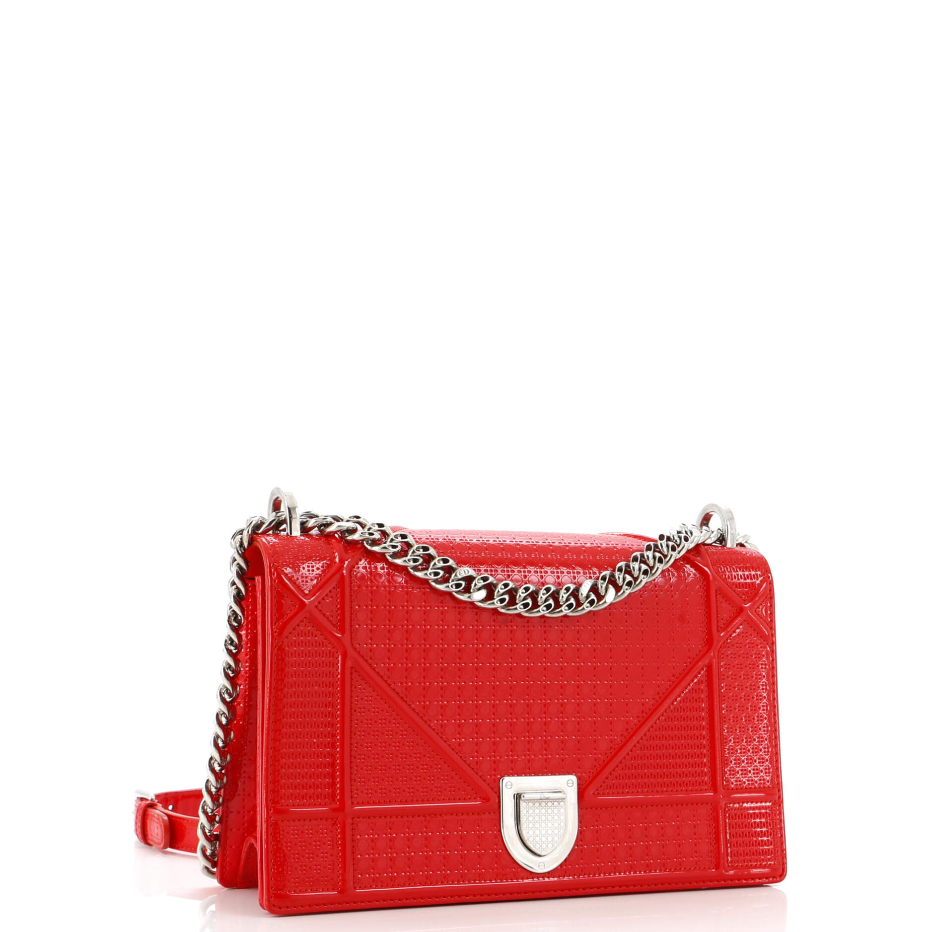 Diorama Flap Bag Cannage Embossed Patent Medium