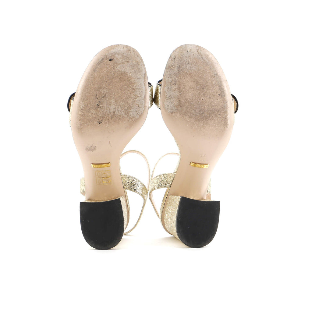 Women's GG Marmont Block Heel Sandals Leather