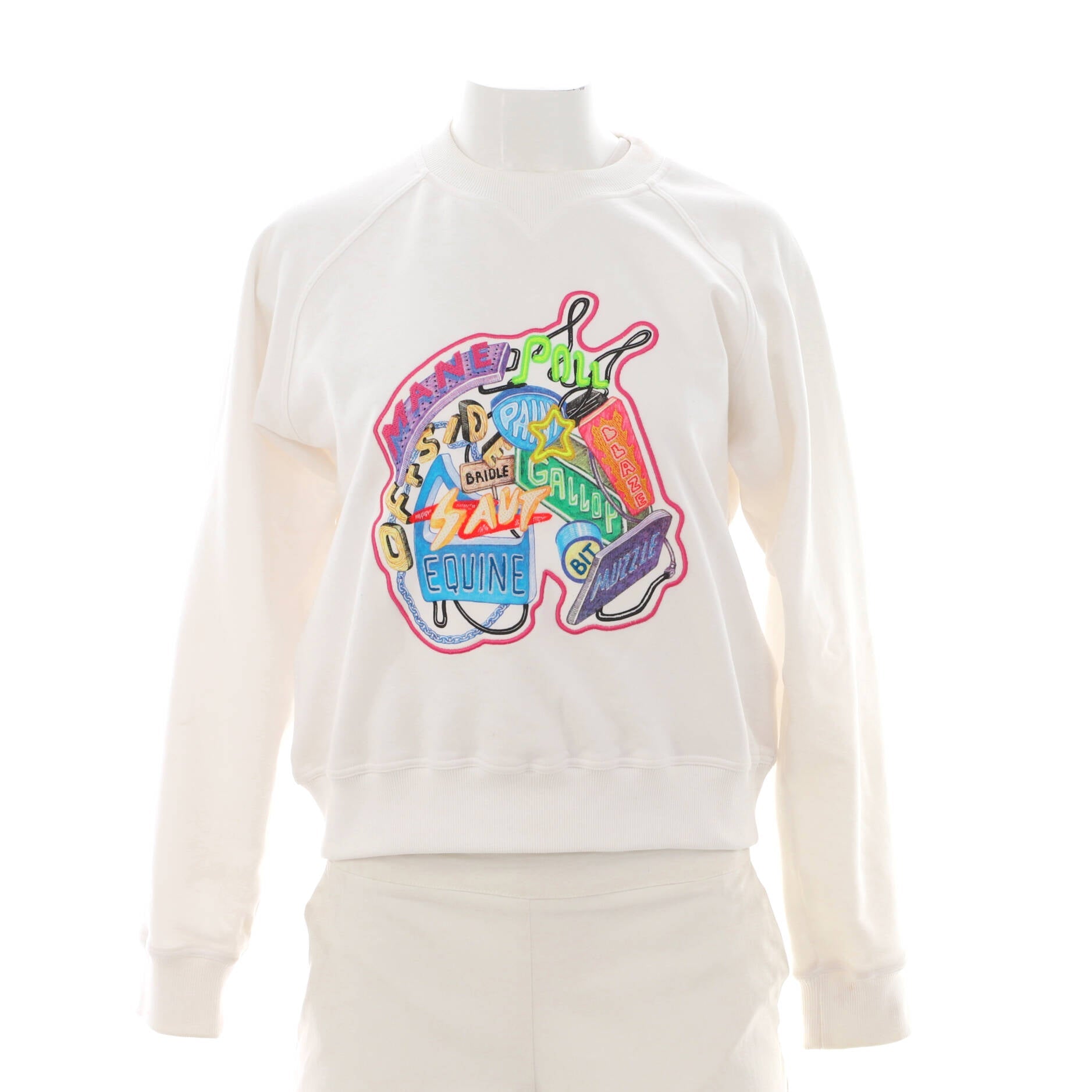 Women's Chevaloscope Crewneck Sweater Embroidered Cotton