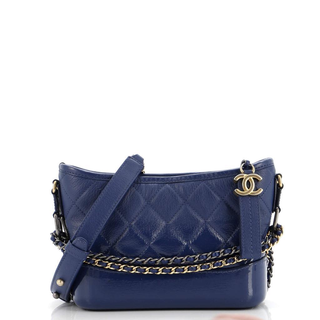 Gabrielle Hobo Quilted Goatskin and Patent Small