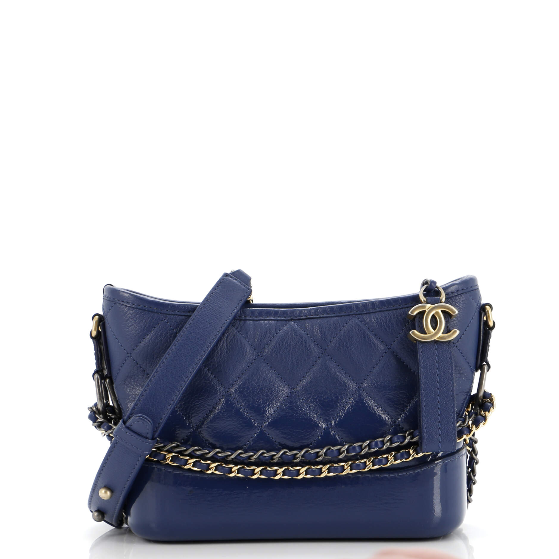Gabrielle Hobo Quilted Goatskin and Patent Small