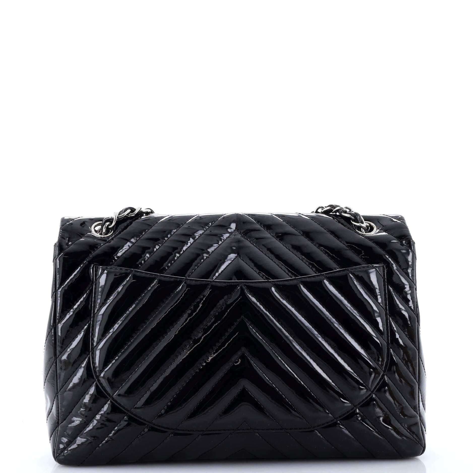 Classic Single Flap Bag Chevron Patent Maxi