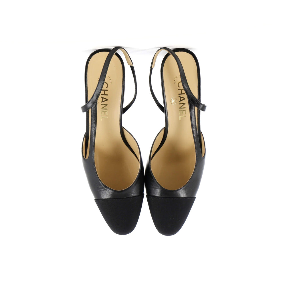 Women’s Cap Toe Slingback Pumps Leather