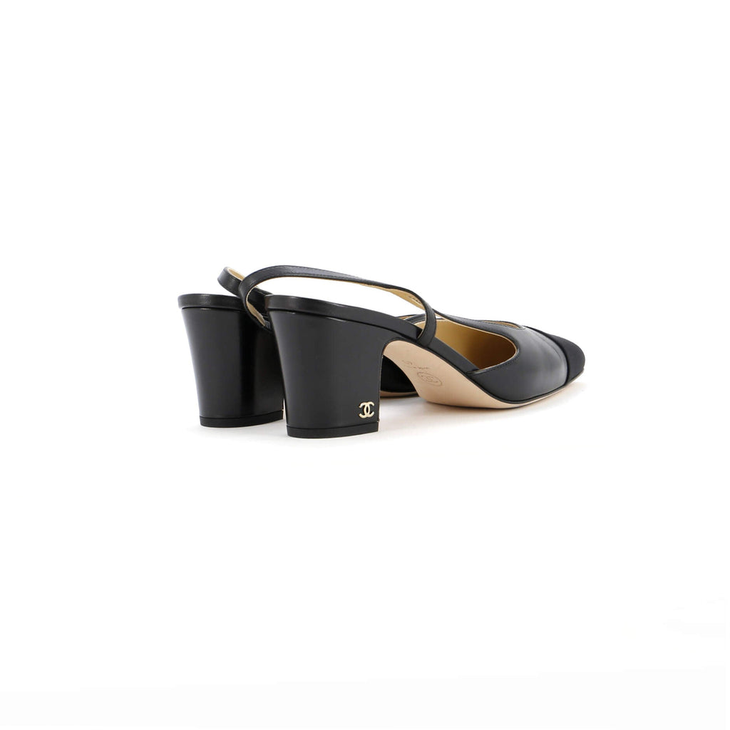Women’s Cap Toe Slingback Pumps Leather