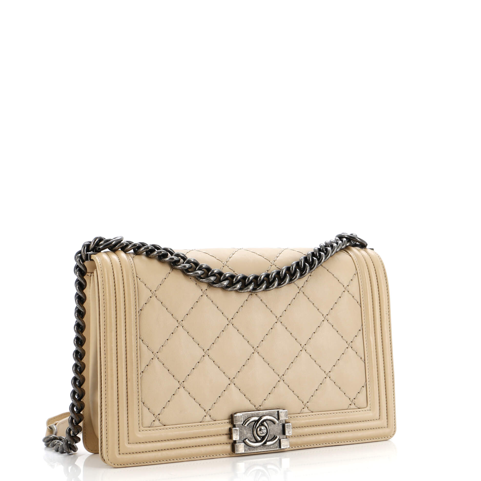 Stitch Boy Flap Bag Quilted Calfskin New Medium