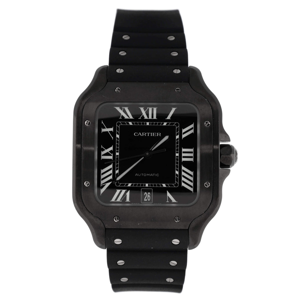 Santos de Cartier Automatic Watch ADLC Stainless Steel and Alligator 40