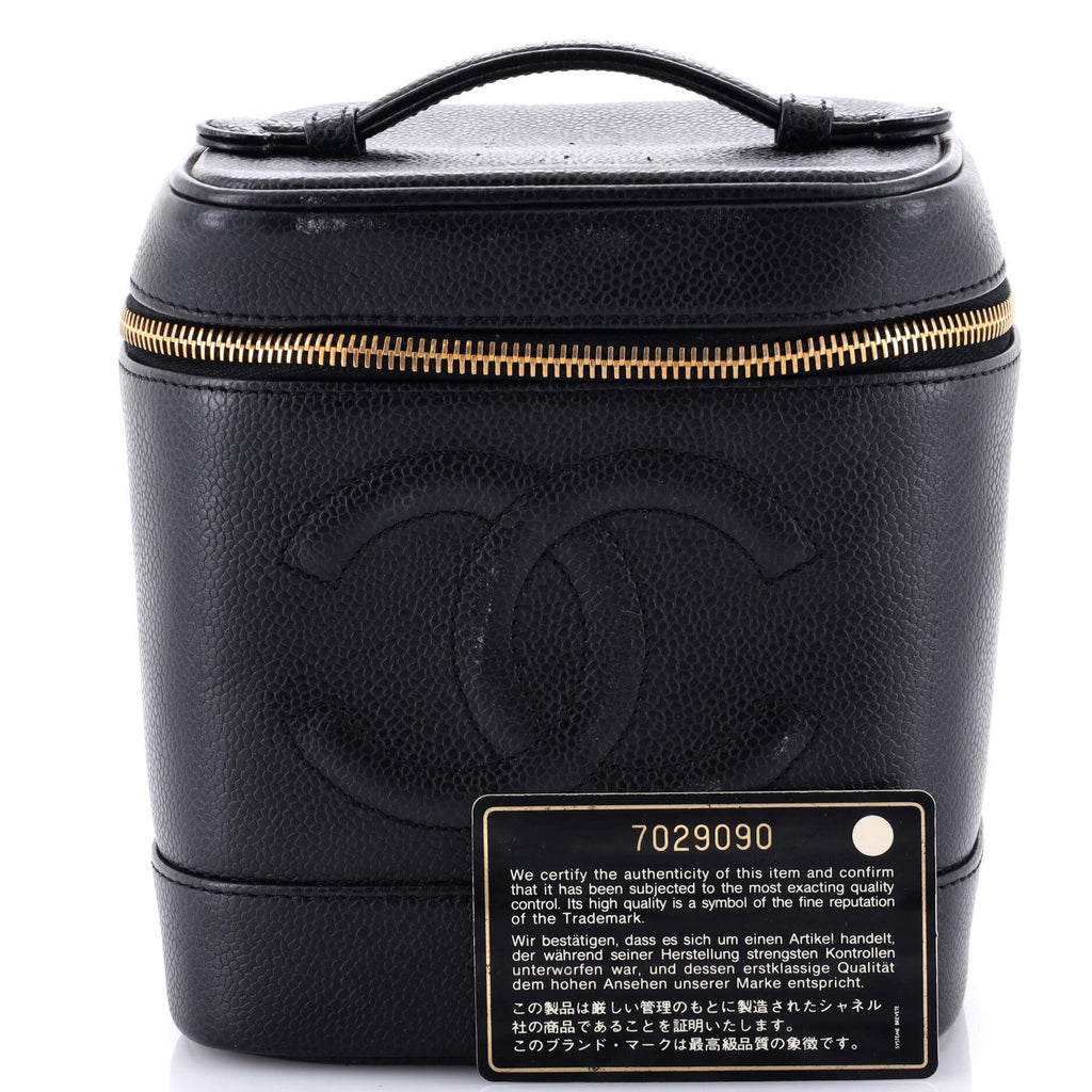 Vintage Timeless Cosmetic Case Caviar Tall
