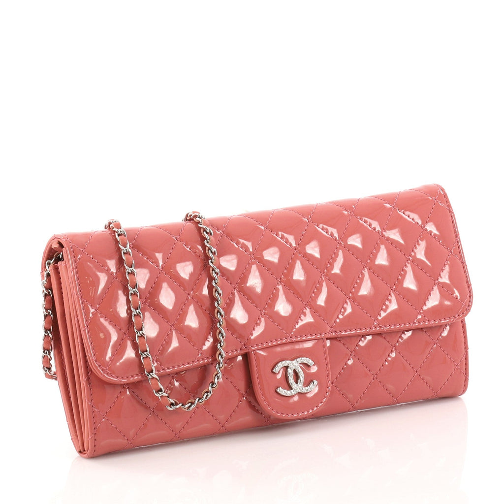 Wallet On Chain Clutch Quilted Patent East West