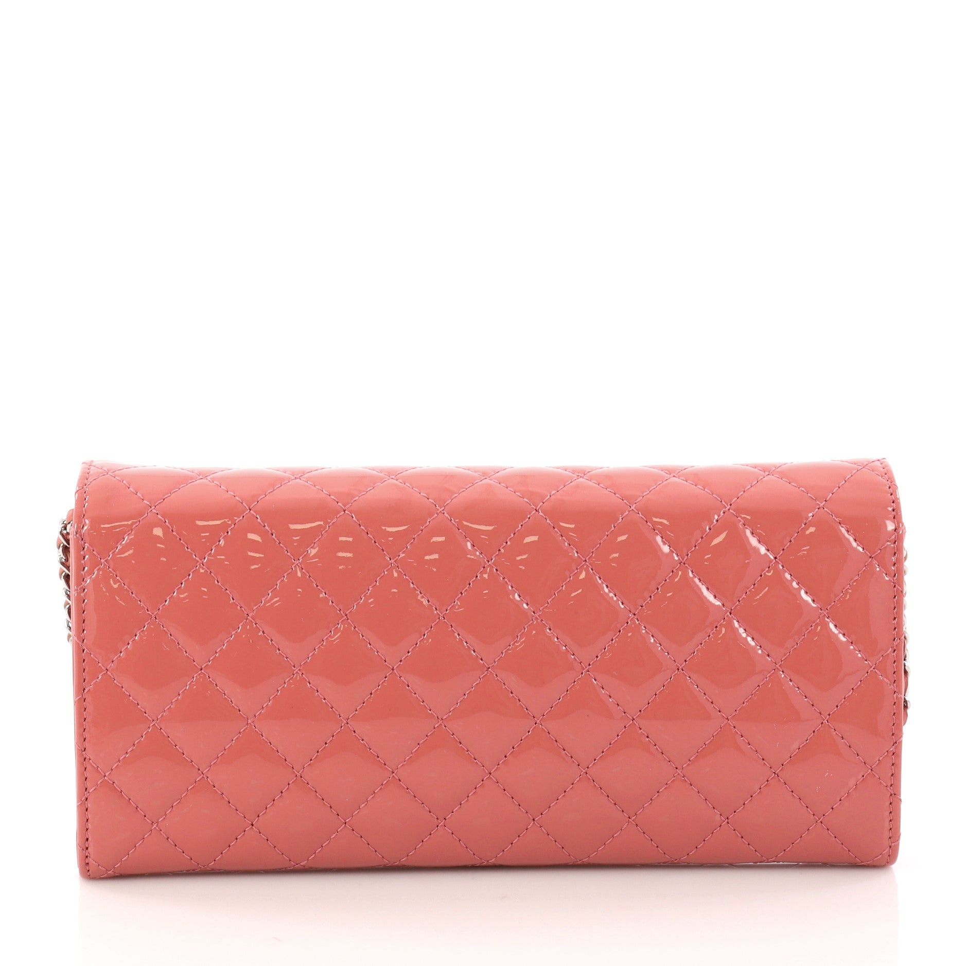 Wallet On Chain Clutch Quilted Patent East West