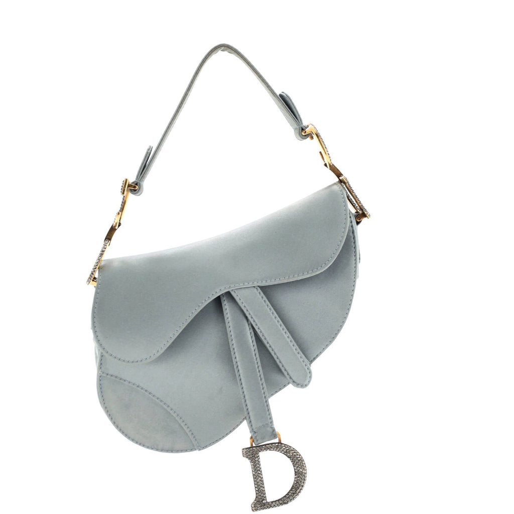 Saddle Handbag Satin with Crystals Mini