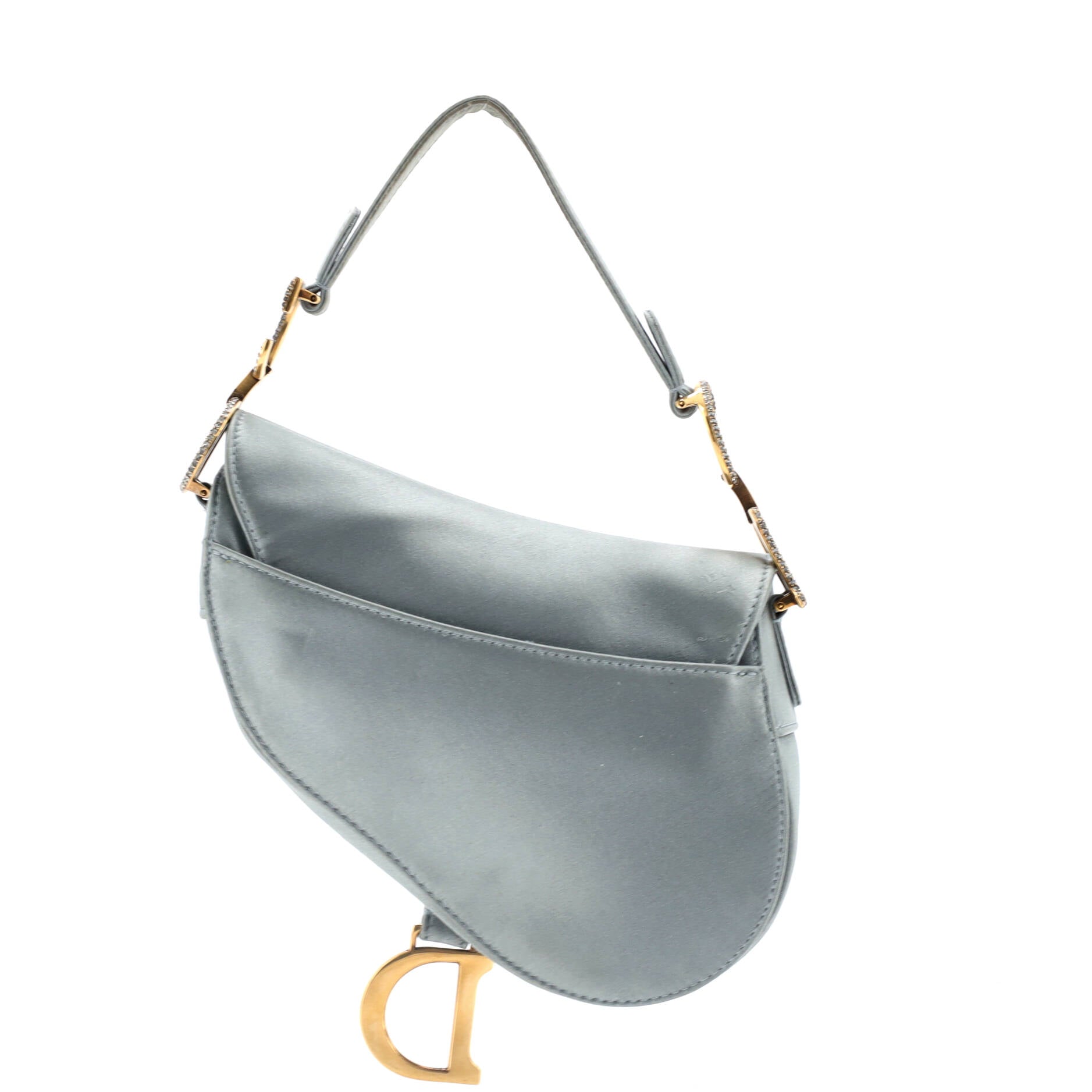 Saddle Handbag Satin with Crystals Mini